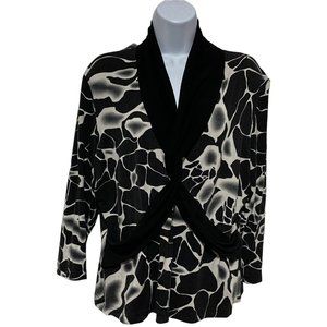 Women's Size XL Blouse Multi-Color V-Neckline With Front Gather Design By-Libra